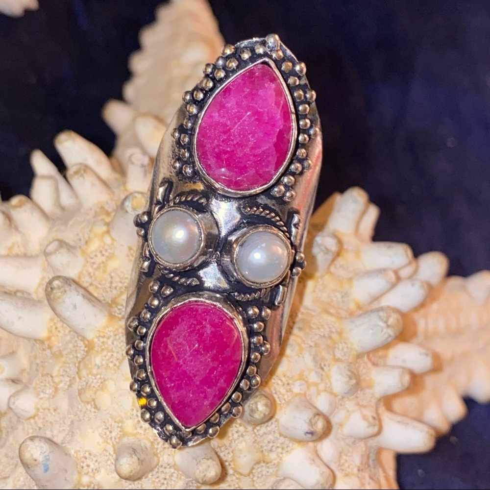 Cherry Ruby handcrafted Renaissance ring